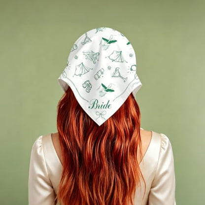 Bride Bandana Head Scarf for Bachelorette Party Camping Decorations 27x27