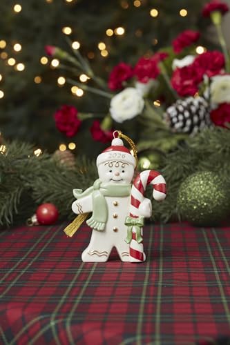 Gingerbread Man Ornament with Candy Cane - 2026 Holiday Decor