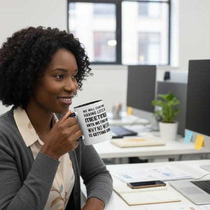 Funny Black Ceramic Coffee Mug Gag Gift for Coworker Boss 11 oz - Office Humor