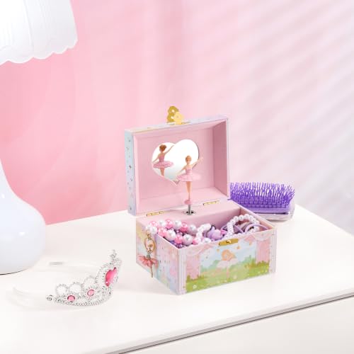 ProCase Musical Ballerina Jewelry Box for Girls - Spinning Ballet Figurine, Compact Storage