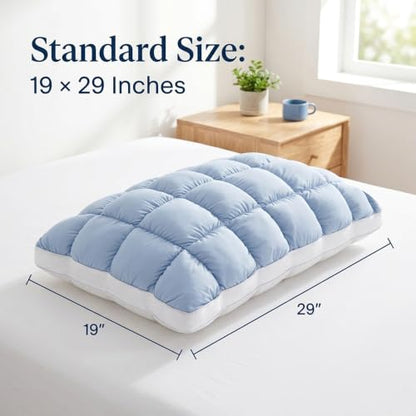 Gray Fluffy Cloud Pillow with Breathable Cool-Touch Fabric - Adjustable Loft