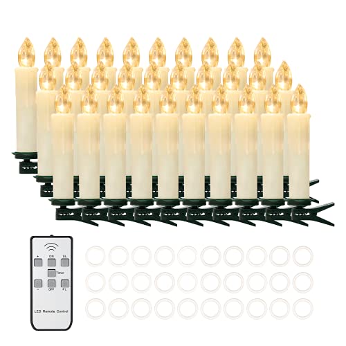 4 Inch Ivory Flameless LED Taper Candles Set with Remote Timer - Perfect Holiday Decor