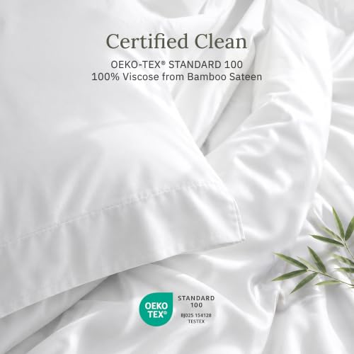 White Queen Pillowcases Set of 2 - 100% Bamboo Viscose, Soft & Cooling
