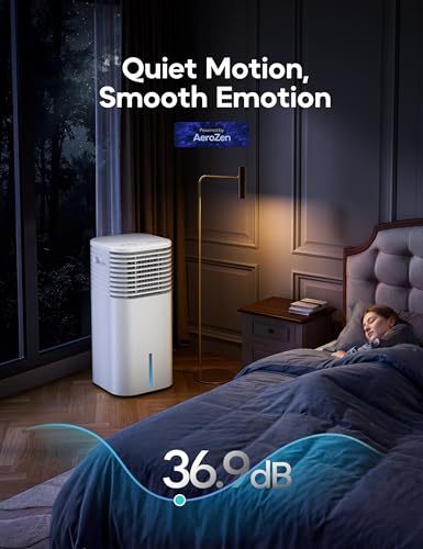 AEROZY Ivory Portable Evaporative Air Cooler 24.3" with Remote & Ice Packs