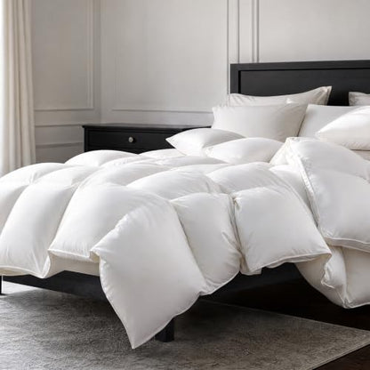 Twin Size White Feather Down Fiber Comforter All Season Ultra Soft Duvet Insert
