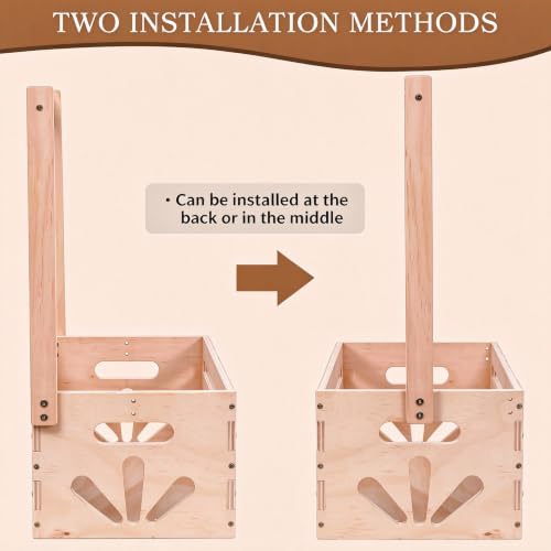 Wooden Baby Shower Storage Crate - Nursery Organizer with Handle