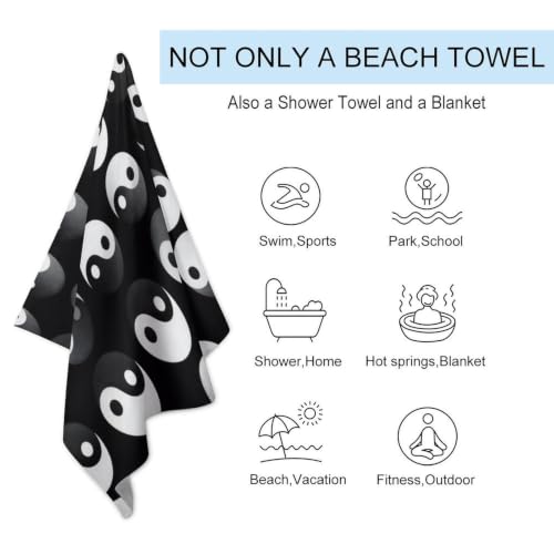 Yin Yang Fluffy Bath Towel Pattern 180 - Large Spa & Beach Towel