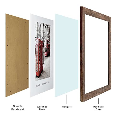 16x20 Inch Wooden Picture Frame Set of 2 with Plexiglass - Vintage Wall Art