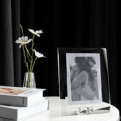 5x7 Crystal Picture Frame with Gift Box - Decorative Photo Frame for Wedding & Home Gifts