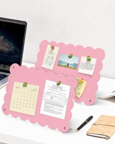 Pink Magnetic Board 10.2 x 14.2 Inches for Desk and Wall Organizer