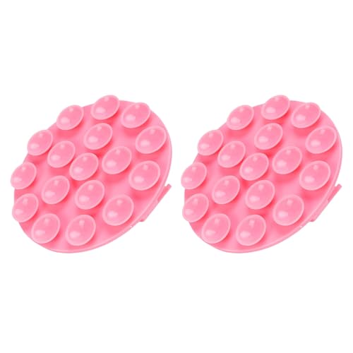Pink Silicone Wall Mount Hair Collector with Strong Suction - 2 Pieces