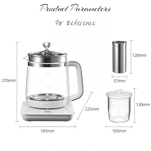 Large Glass Electric Kettle with Stew Pot 1.8L Multifunctional Home Appliance