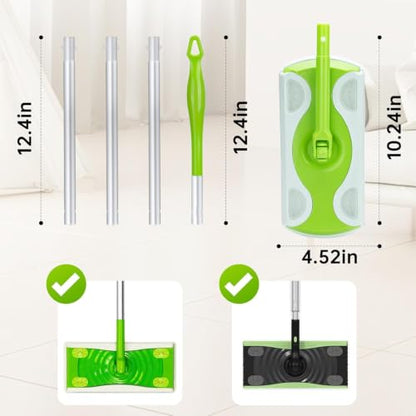 KIMIFACA Extra Long Green Detachable Mop Handle for Swiffer Dry & Wet Pads - Aluminum Extension