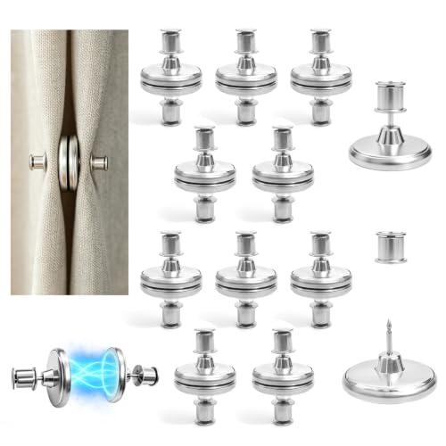 Magnetic Curtain Clips - 10 Pack for Window, Shower & Patio Curtains