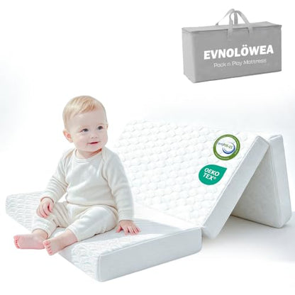 Dual-Sided Memory Foam Pack and Play Mattress 38x26 Inches - Soft & Firm Support