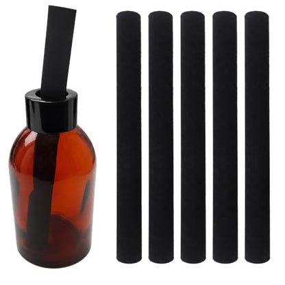 Reed Diffuser Set with Amber Glass Bottle & 5 Reeds - Home Fragrance Decor