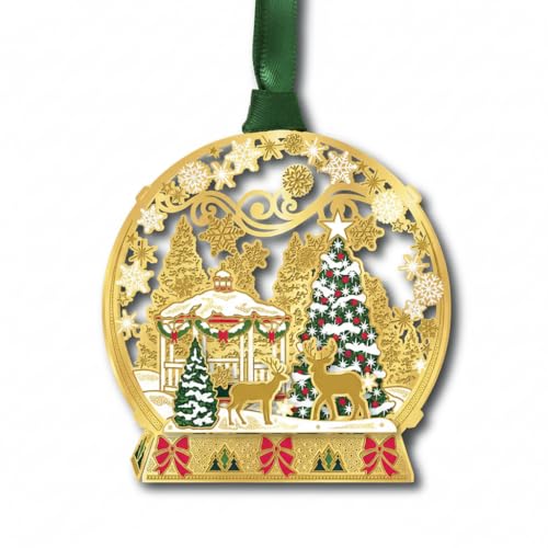 Christmas Wonderland Brass Hanging Ornament - Holiday Decor, USA Made