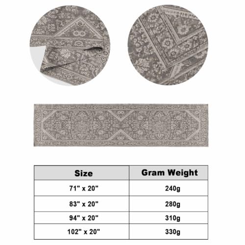 Gray Floral Bed Runner for Queen Size Bed 94x20 Inches - Rustic Satin Bedding Decor - Charcoal Taupe Variation