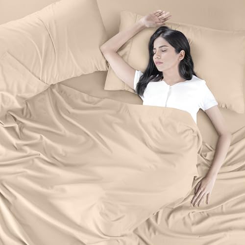 Utopia Bedding Twin Bed Sheets Set - Pack of 2 Sheet Sets - Perfect for Spa, Hotel, & Guest Bedroom - Brushed Microfiber - Shrinkage and Fade Resistant - Easy Care (Beige)