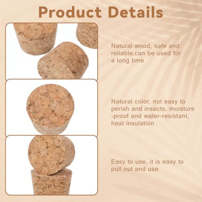 20 Pack Cork Bottle Stoppers for Wine, Beer, and Crafting