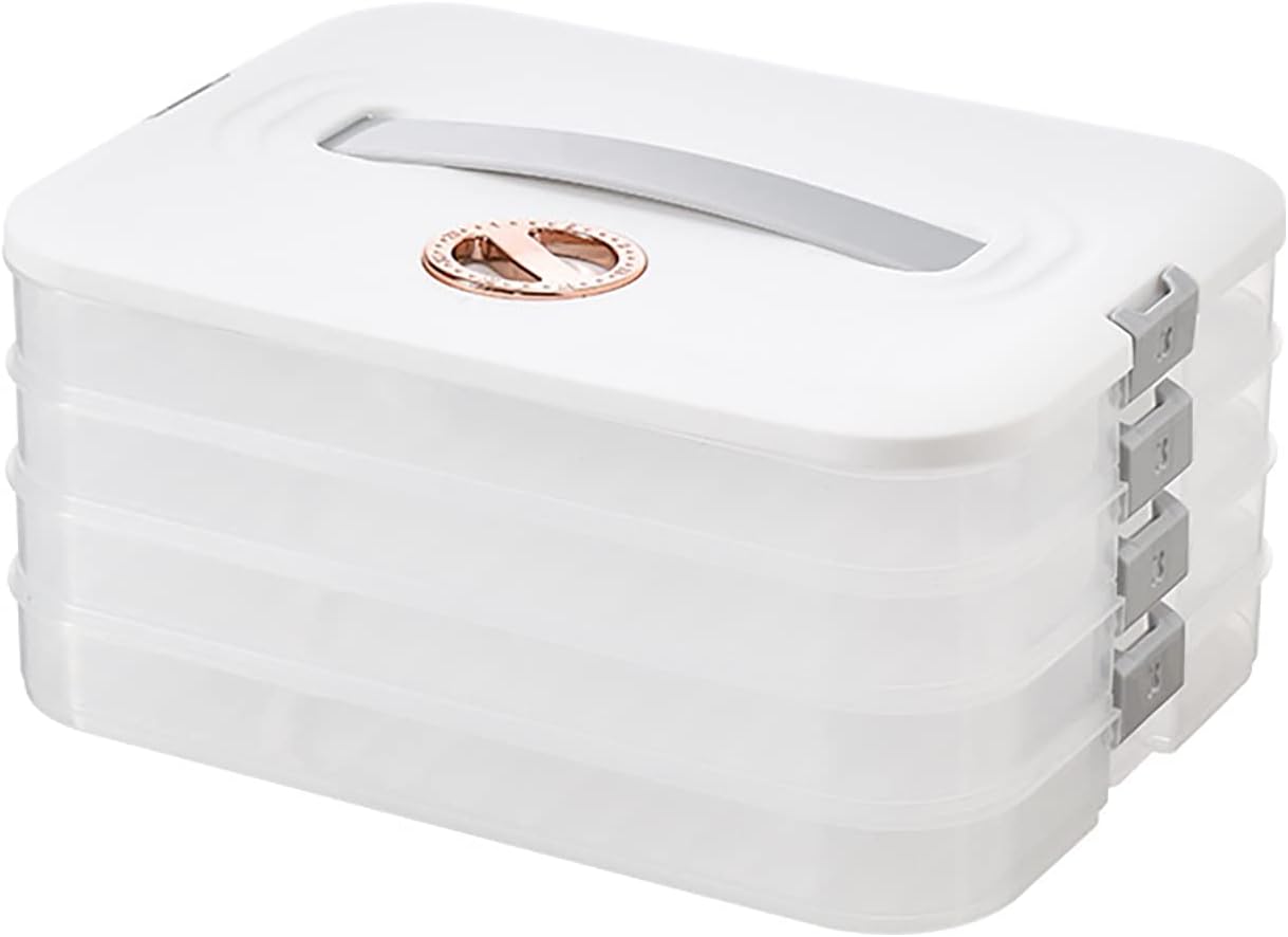Skiennix 4-Layer Food Storage Containers - Stackable Dumpling Box with Good Sealing | Durable Design