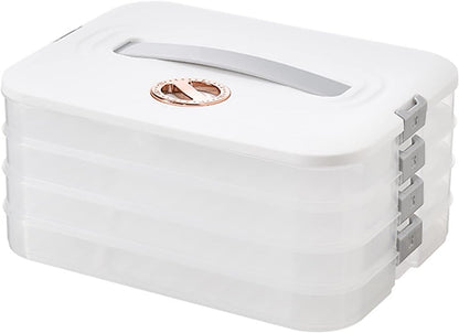 Skiennix 4-Layer Food Storage Containers - Stackable Dumpling Box with Good Sealing | Durable Design