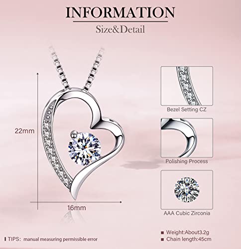 Eternal Rose Gift Box with Necklace - Red Preserved Rose & Silver Heart Pendant