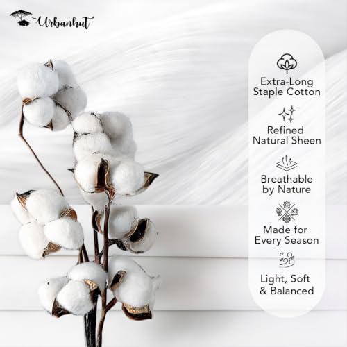 Queen Size Cotton Bed Sheets Set - 600 Thread Count, White, Deep Pocket
