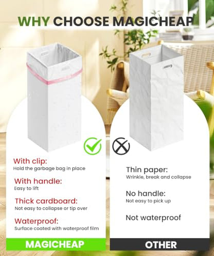 Disposable 30-Gallon Party Trash Cans with Rim Clips - 4 Pack
