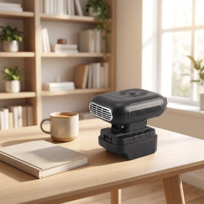 Portable Battery-Powered Space Heater with 90° Tilt, USB Charging, Quiet Operation
