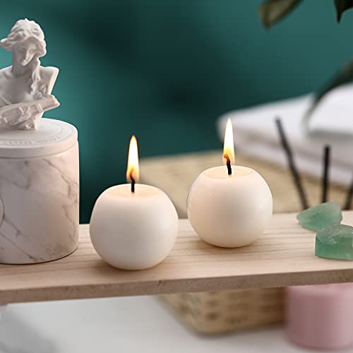 7 Pieces Round Unscented Candles - Decorative Ball Candles for Weddings Parties