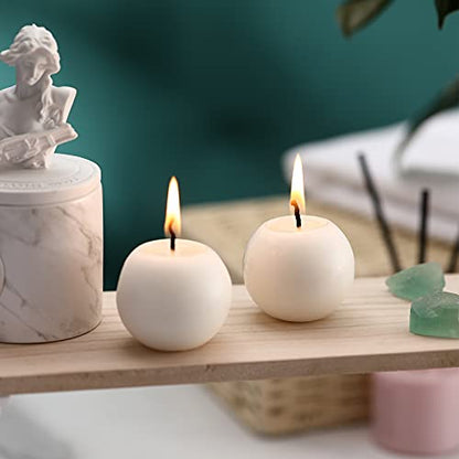 7 Pieces Round Unscented Candles - Decorative Ball Candles for Weddings Parties