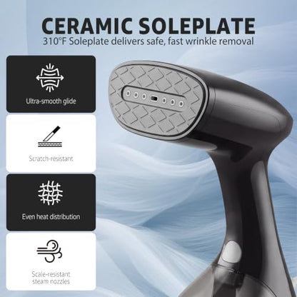 1400W Handheld Garment Steamer & Iron 2-in-1 - Fast Wrinkle Removal