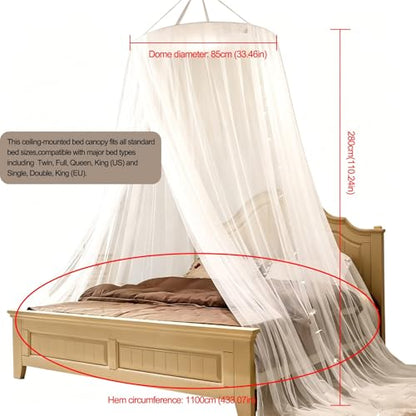 Sea Blue Tulle Mesh Round Bed Canopy Dome Curtain Floor-Standing
