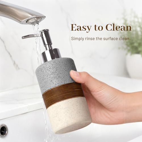 Gray 6-Piece Resin Bathroom Accessories Set - Stone-Inspired Organizers
