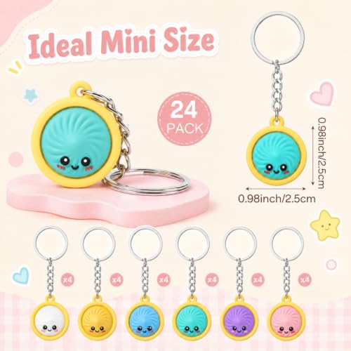 MTLEE Dumpling Keychain No Rebound Cute Charm 24 Classic Dumplings