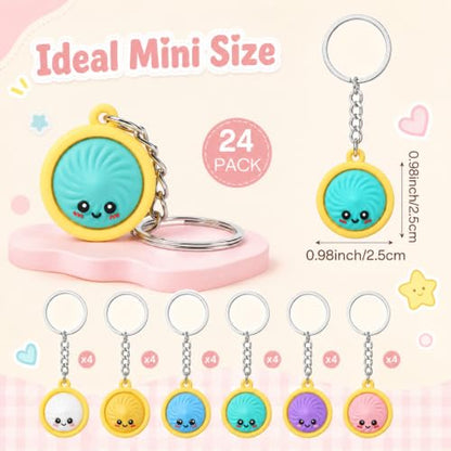 MTLEE Dumpling Keychain No Rebound Cute Charm 24 Classic Dumplings