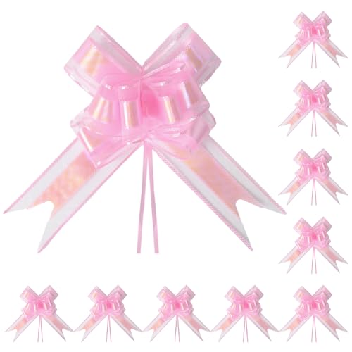 24PCS Blush Pink Pull Bows for Gift Wrapping - Large 6 Inch Decorative Bows for Christmas, Weddings, Birthdays, Party Decorations, Reusable Floral Gift Embellishments
