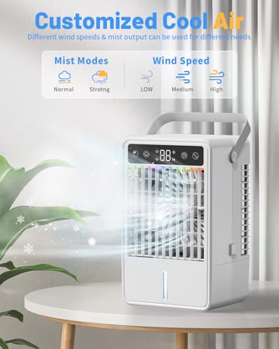 Off-White Portable 4-in-1 Evaporative Air Cooler with 1500ML Water Tank