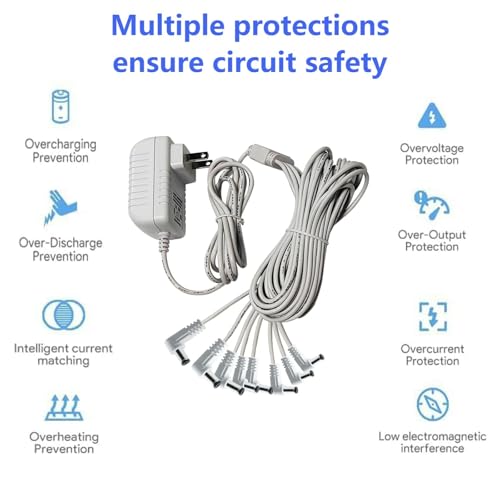 4.5V Power Adapter with 8 Output Ports for Lemax Lighted Christmas Village Accessories - Compatible with Various Series - Variations of THIS listing