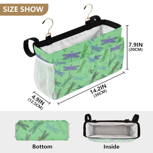 6-Pocket Bedside Caddy with Straps & Hooks for Bed, Sofa, or RV