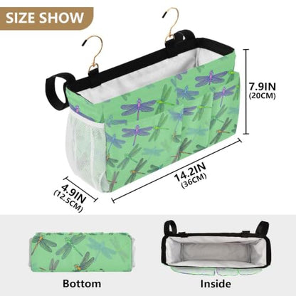 6-Pocket Bedside Caddy with Straps & Hooks for Bed, Sofa, or RV