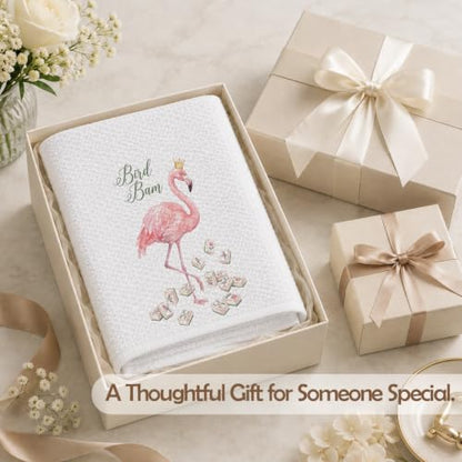 Pink Flamingo Mahjong Kitchen Dish & Hand Towels 16x24 - Decorative & Absorbent
