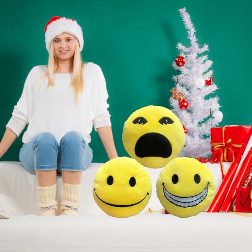 Yellow Smiley Face Pillow - Cute Plush Huggable Decor