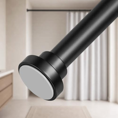 Black Tension Shower Curtain Rod 34-82 Inches Adjustable No Drilling - Pack of 1
