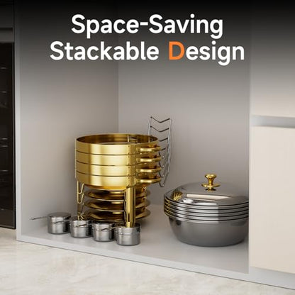 KScocina 4 Pack 5QT Gold Stainless Steel Buffet Chafing Dishes Set