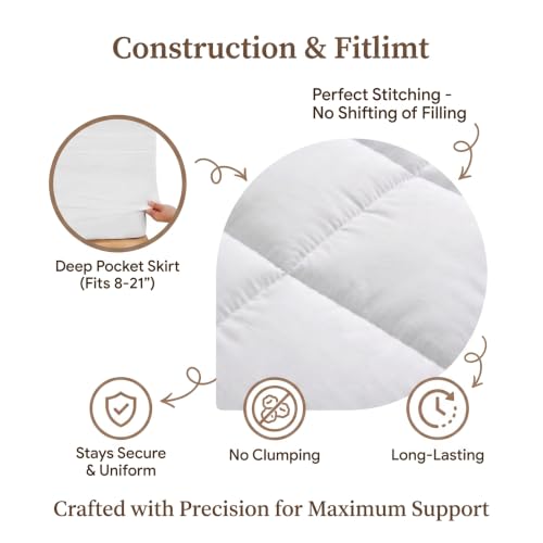 Queen Quilted 1500GSM Luxe Mattress Topper - Plush Cooling Support