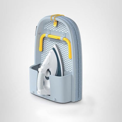 Joseph Joseph Pocket Folding Tabletop Ironing Board with Iron Holder and Wall Mount, Compact Space-Saving, Grey/Yellow
