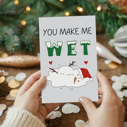 Men Naughty Christmas Card - Rude Holiday Greeting for Husband & Boyfriend