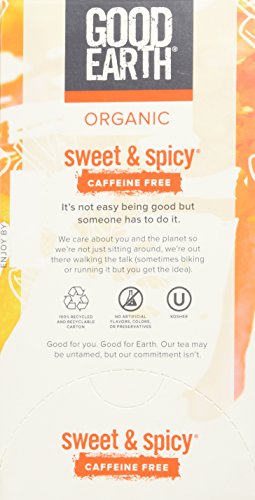 Good Earth Sweet & Spicy Herbal & Black Tea, 18 Tea bags, 1.43 Ounce (Pack of 3)